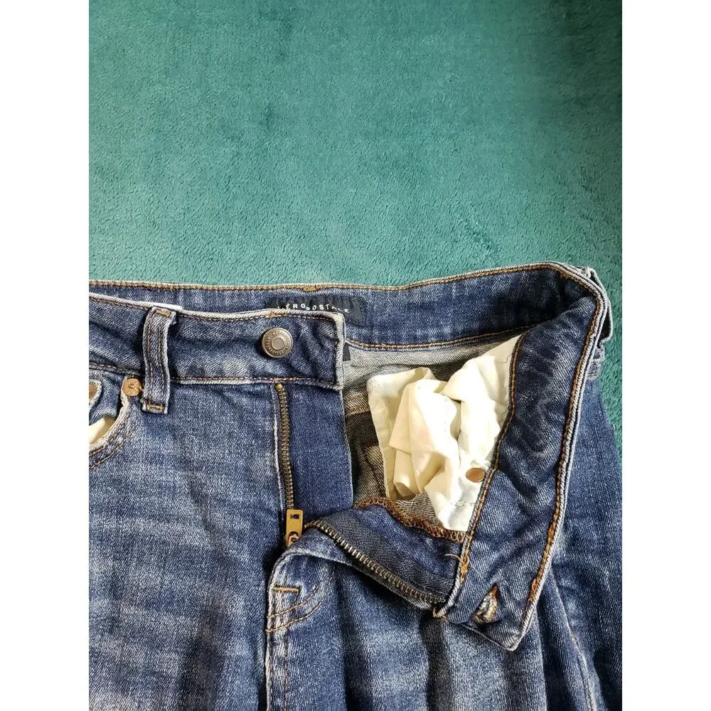 Aeropostale Jeans Size 28x32 Mens Blue Pants Stretch Denim Mid Rise Straight